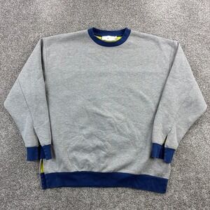 Noak Sweatshirt Mens XL Gray Blue Crewneck Double Face Tri Tone Pullover Split